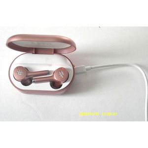 Airtime Pro True wireless earbuds. Rose Gold, charging cord, Bluetooth